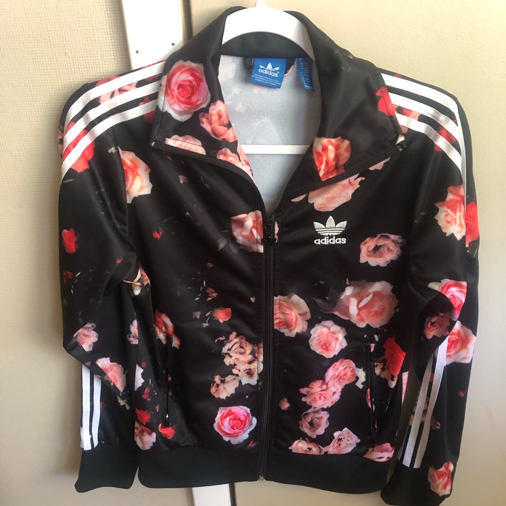 Adidas Floral Rose Track Jacket